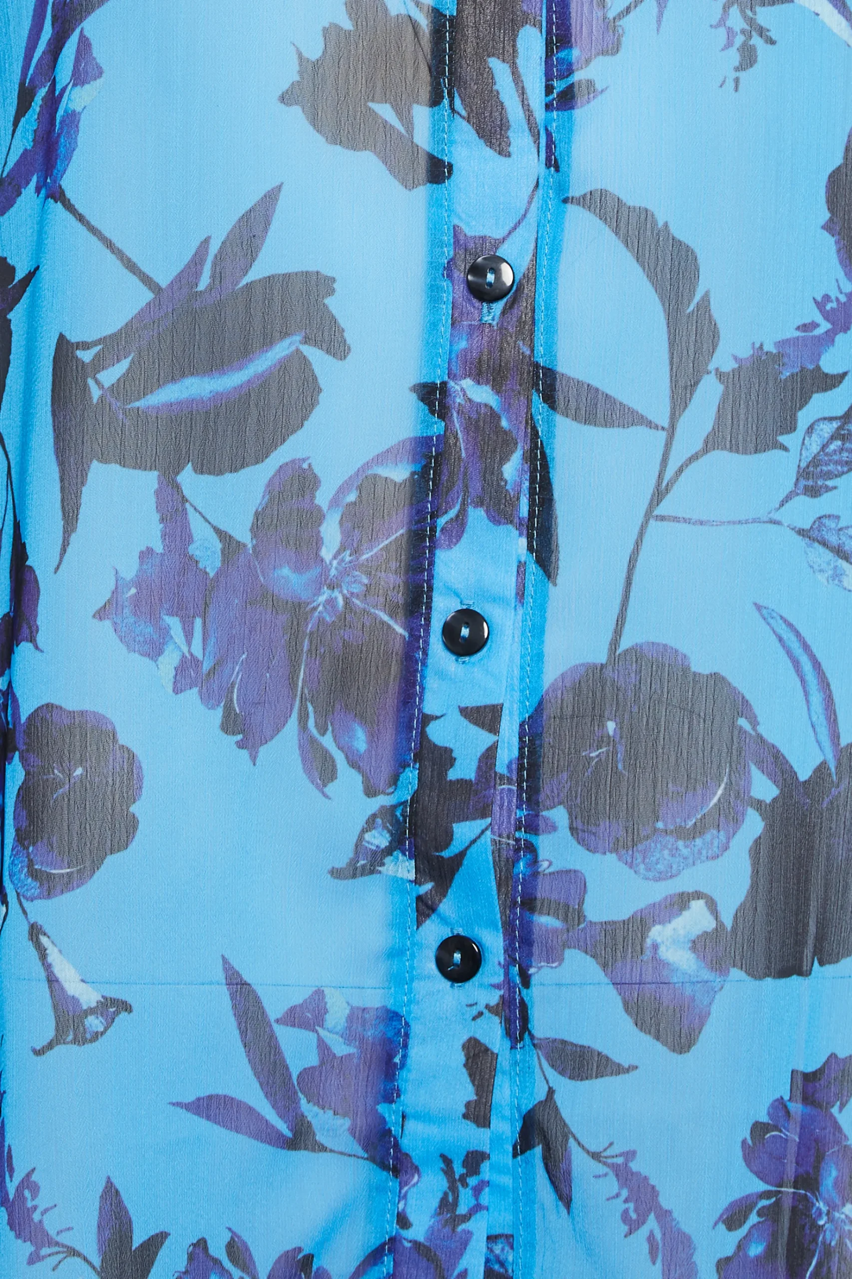 M&Co Womens M&Co Blue Floral Print Longline Shirt