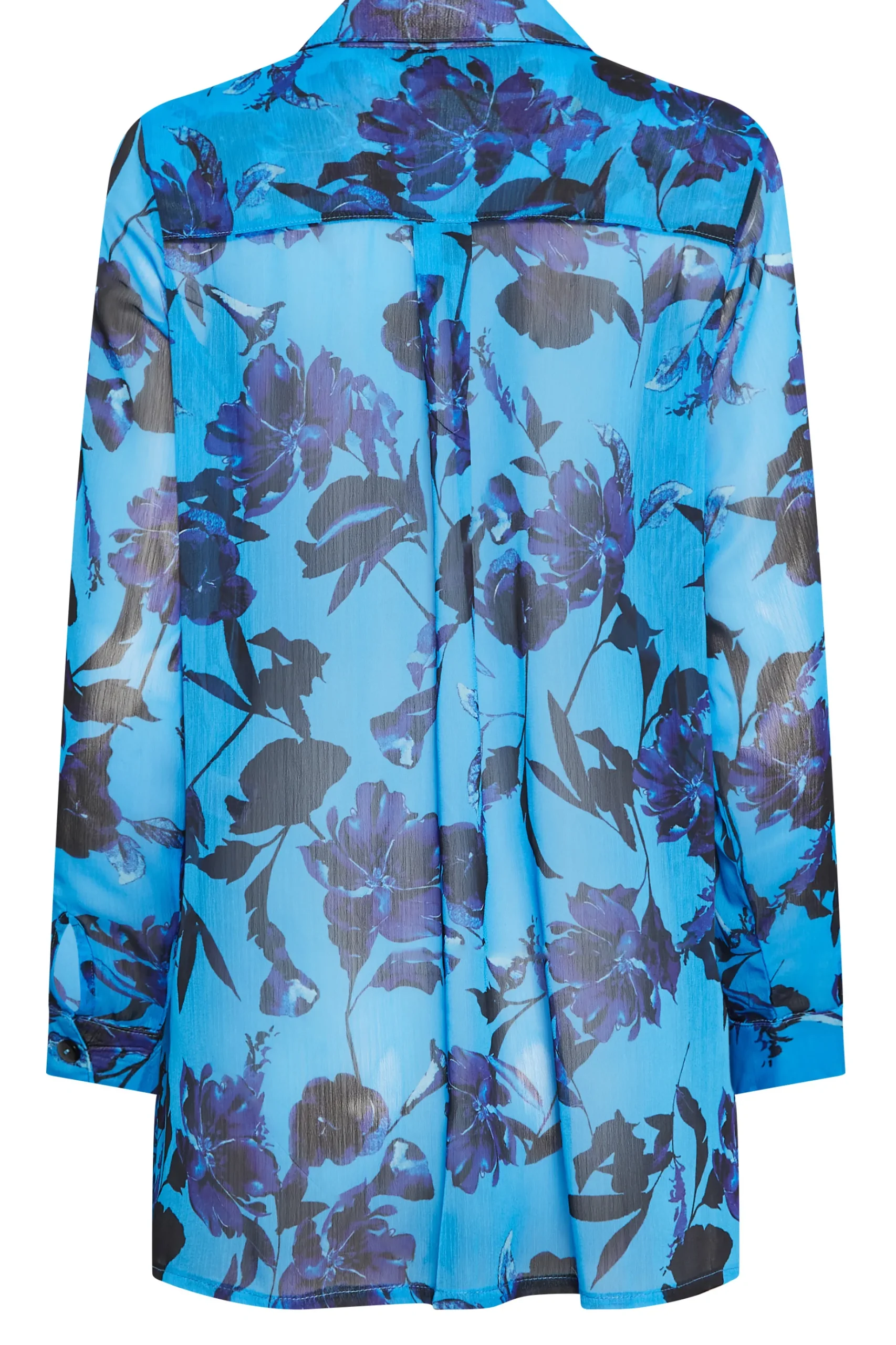 M&Co Womens M&Co Blue Floral Print Longline Shirt