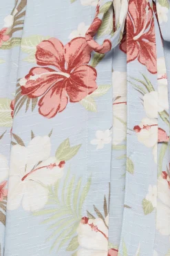 M&Co Womens M&Co Blue Floral Print Shirt Dress