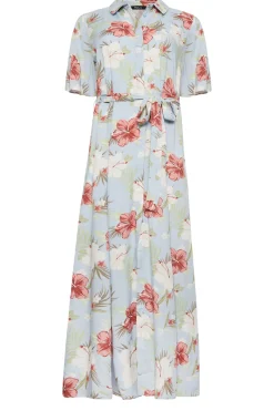 M&Co Womens M&Co Blue Floral Print Shirt Dress
