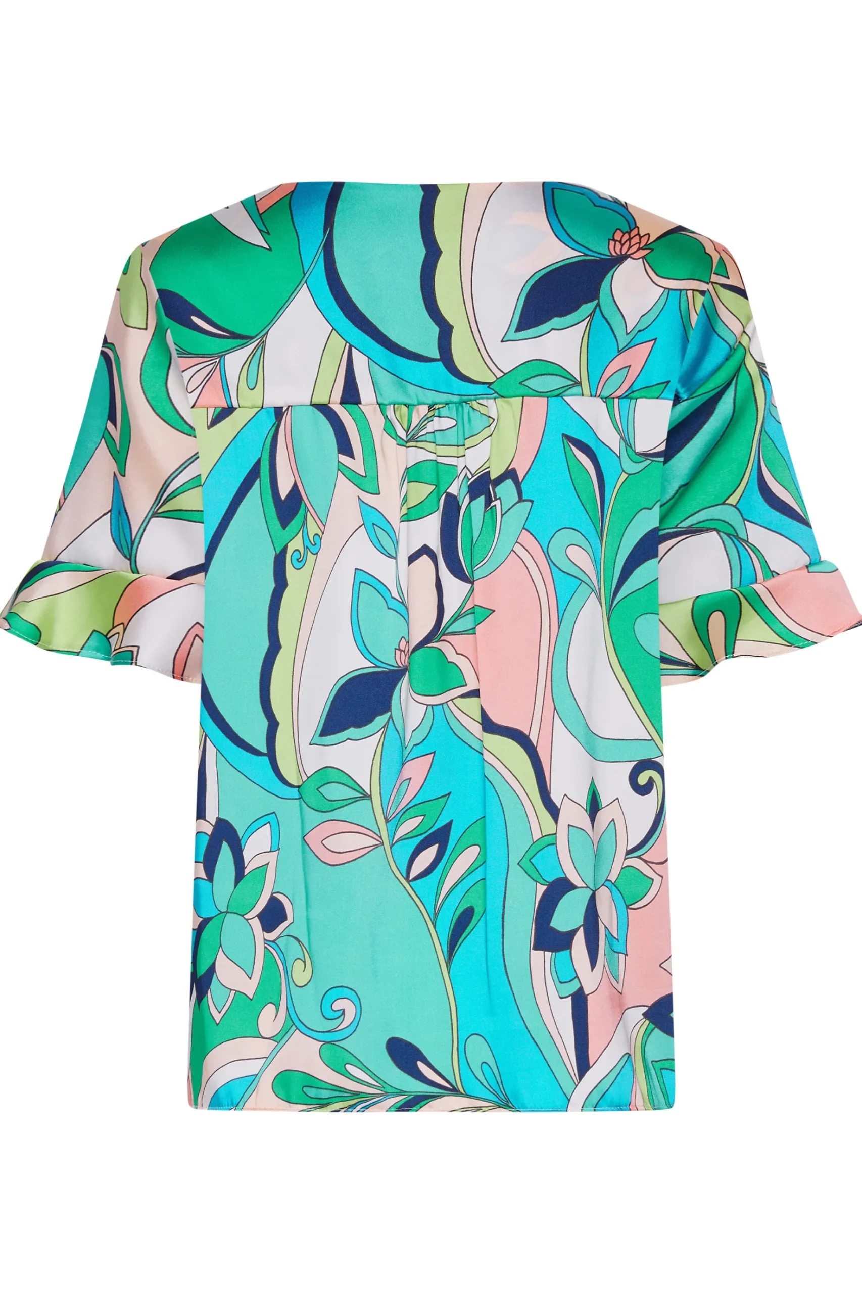 M&Co Womens M&Co Blue Geometric Print Satin Blouse