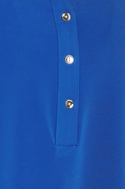 M&Co Womens M&Co Blue Half Placket Blouse