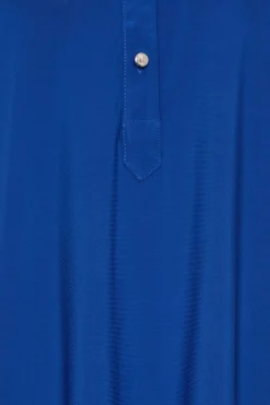 M&Co Womens M&Co Blue Half Placket Jersey Shirt