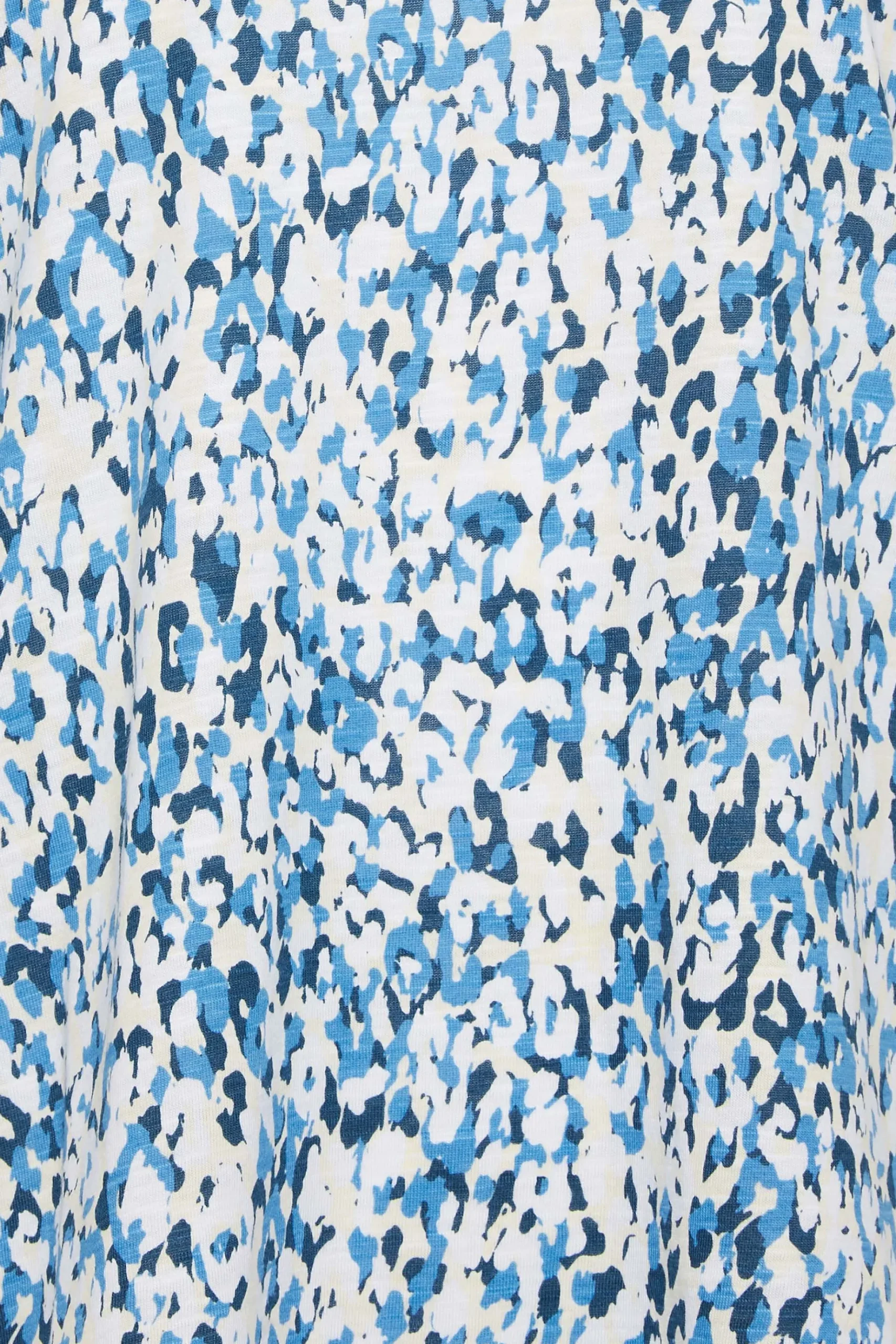 M&Co Womens M&Co Blue Leopard Print Short Sleeve Cotton Blend Top