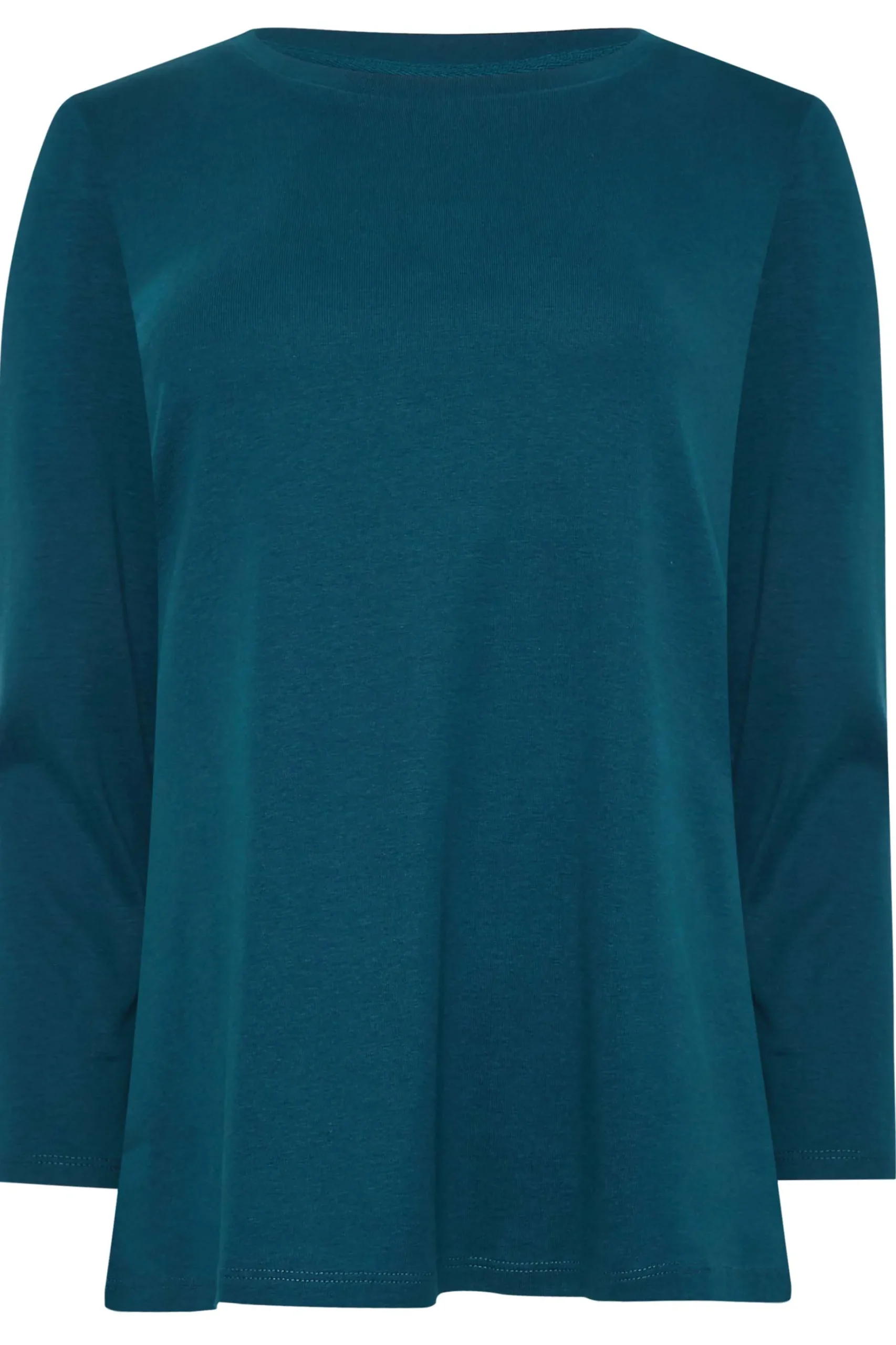 M&Co Womens M&Co Blue Long Sleeve Cotton Blend Top