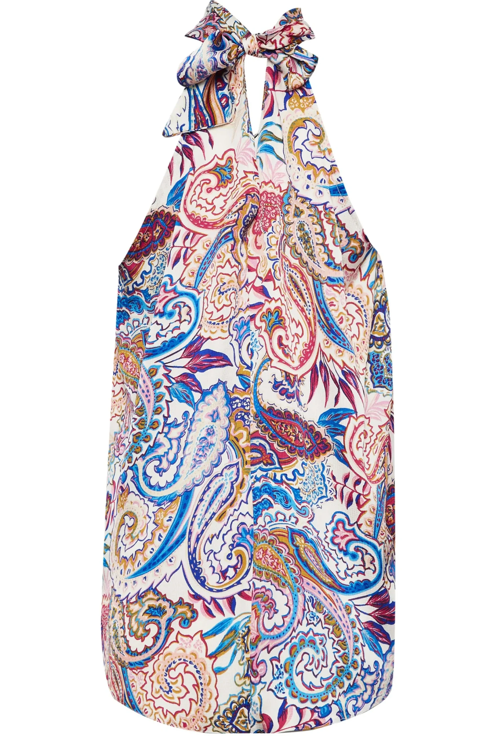 M&Co Womens M&Co Blue Paisley Print Halter Neck Blouse
