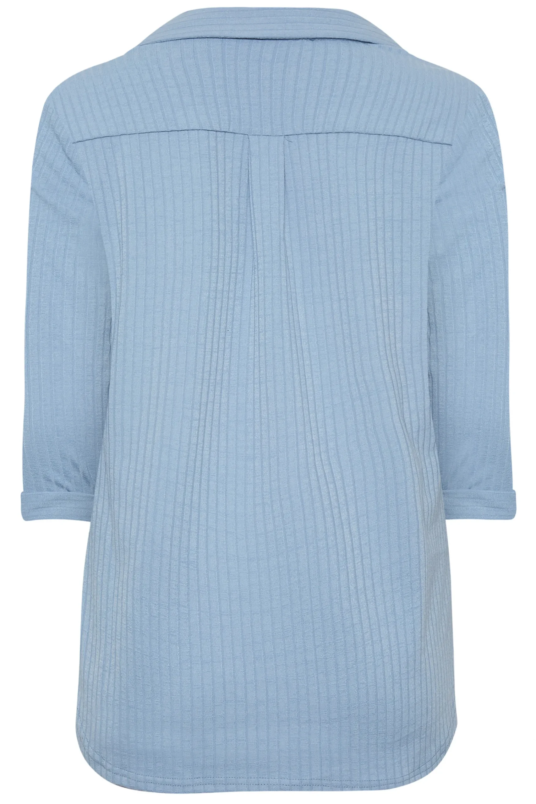 M&Co Womens M&Co Blue Ribbed V-Neck Shirt
