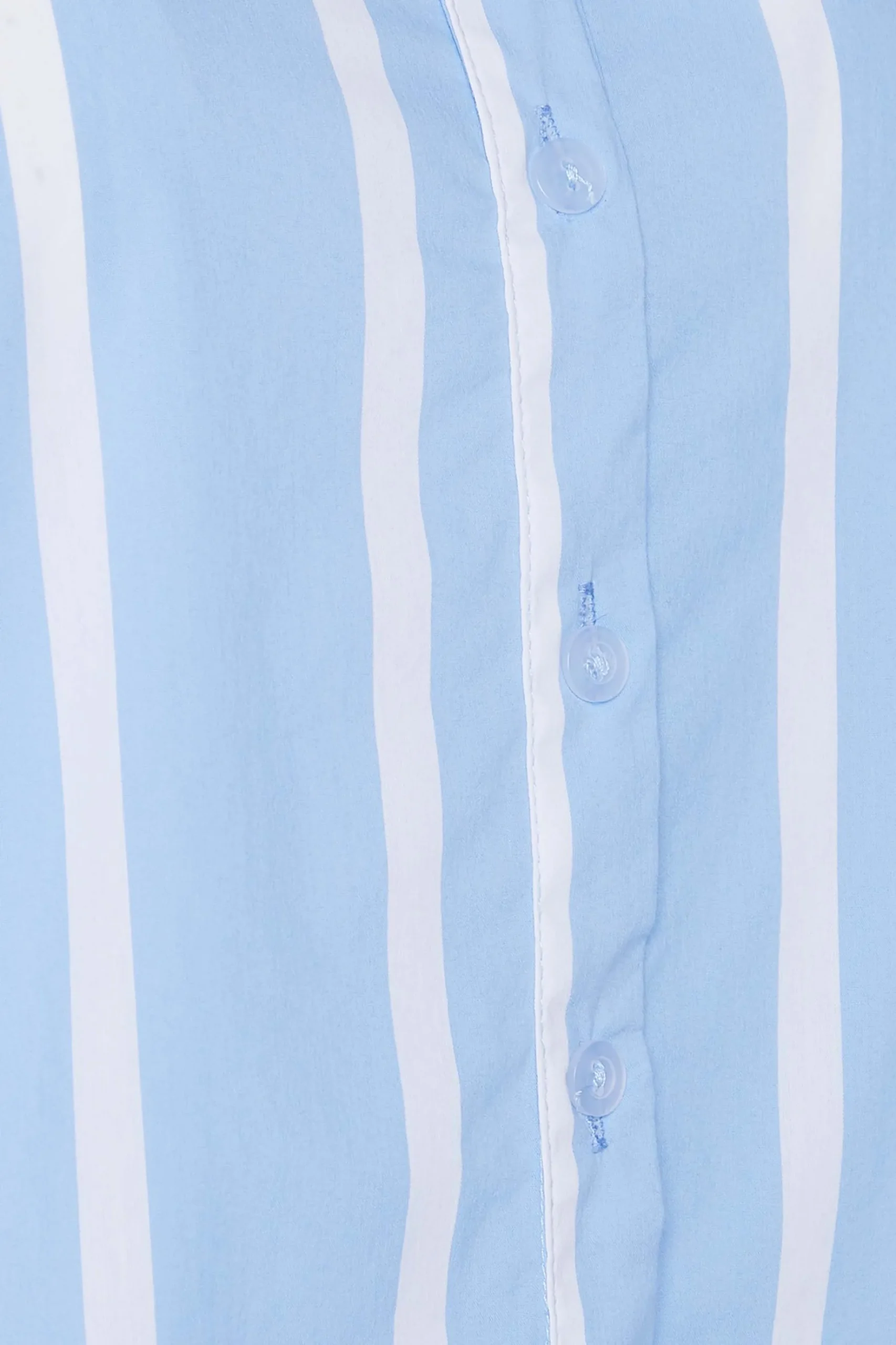 M&Co Womens M&Co Blue Stripe Tab Sleeve Detail Shirt