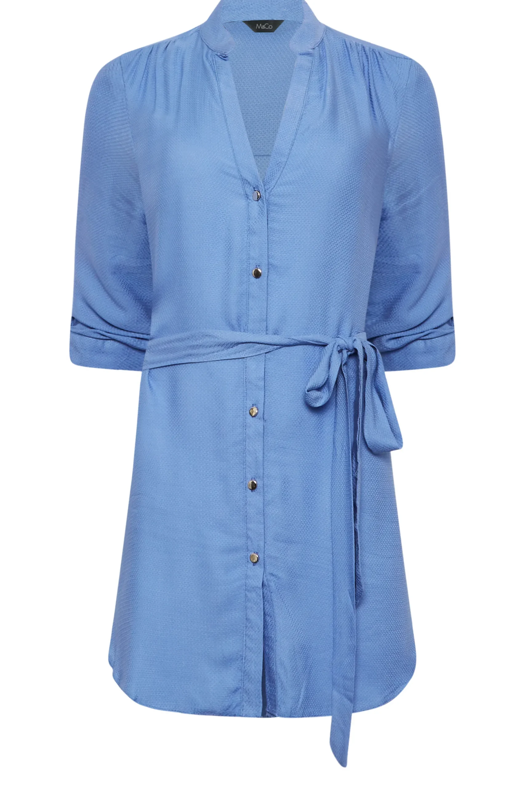 M&Co Womens M&Co Blue Tie Waist Blouse