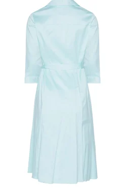 M&Co Womens M&Co Blue Tie Waist Cotton Shirt Dress