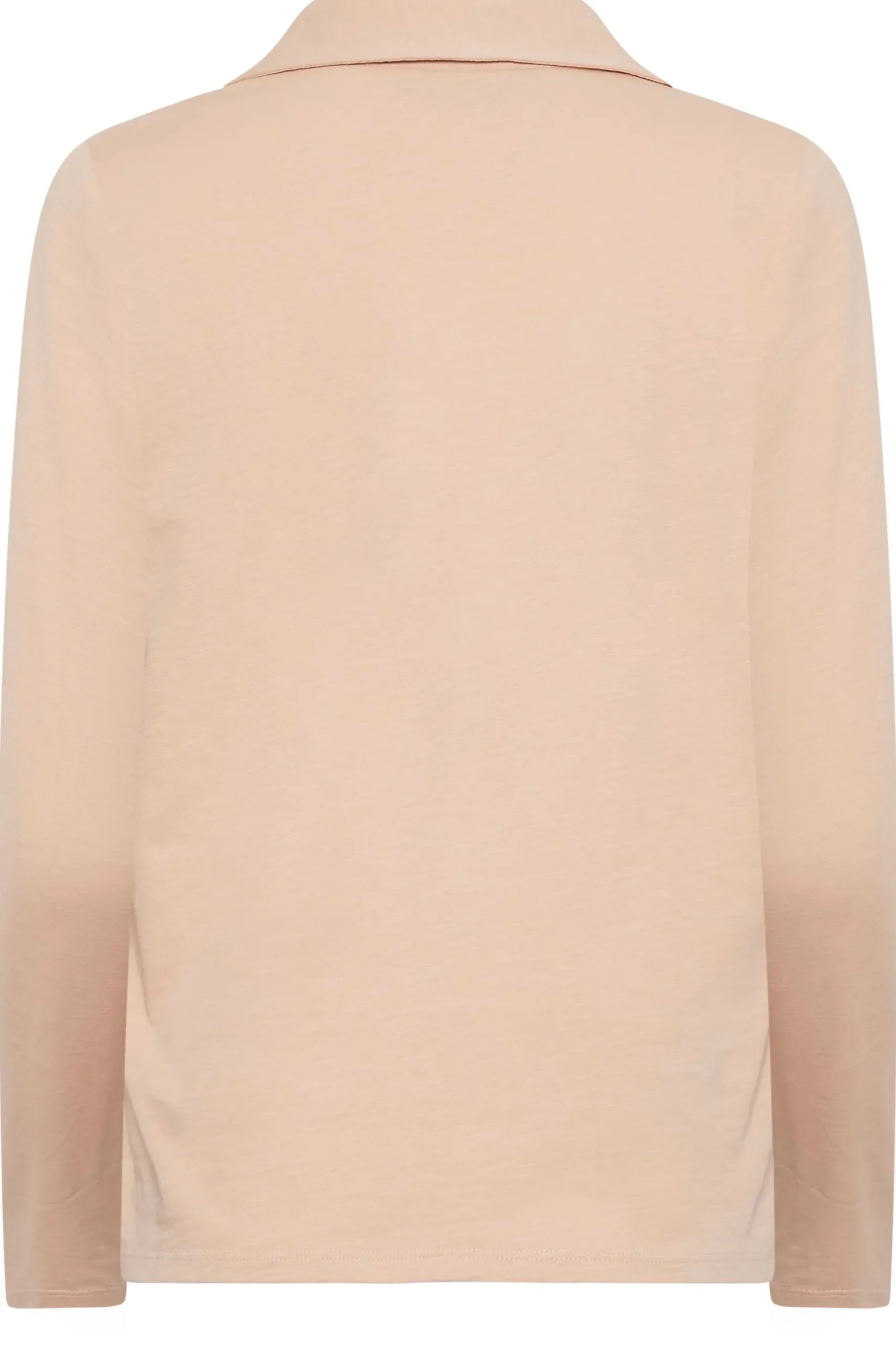 M&Co Womens M&Co Blush Pink Collared Long Sleeve Cotton Top