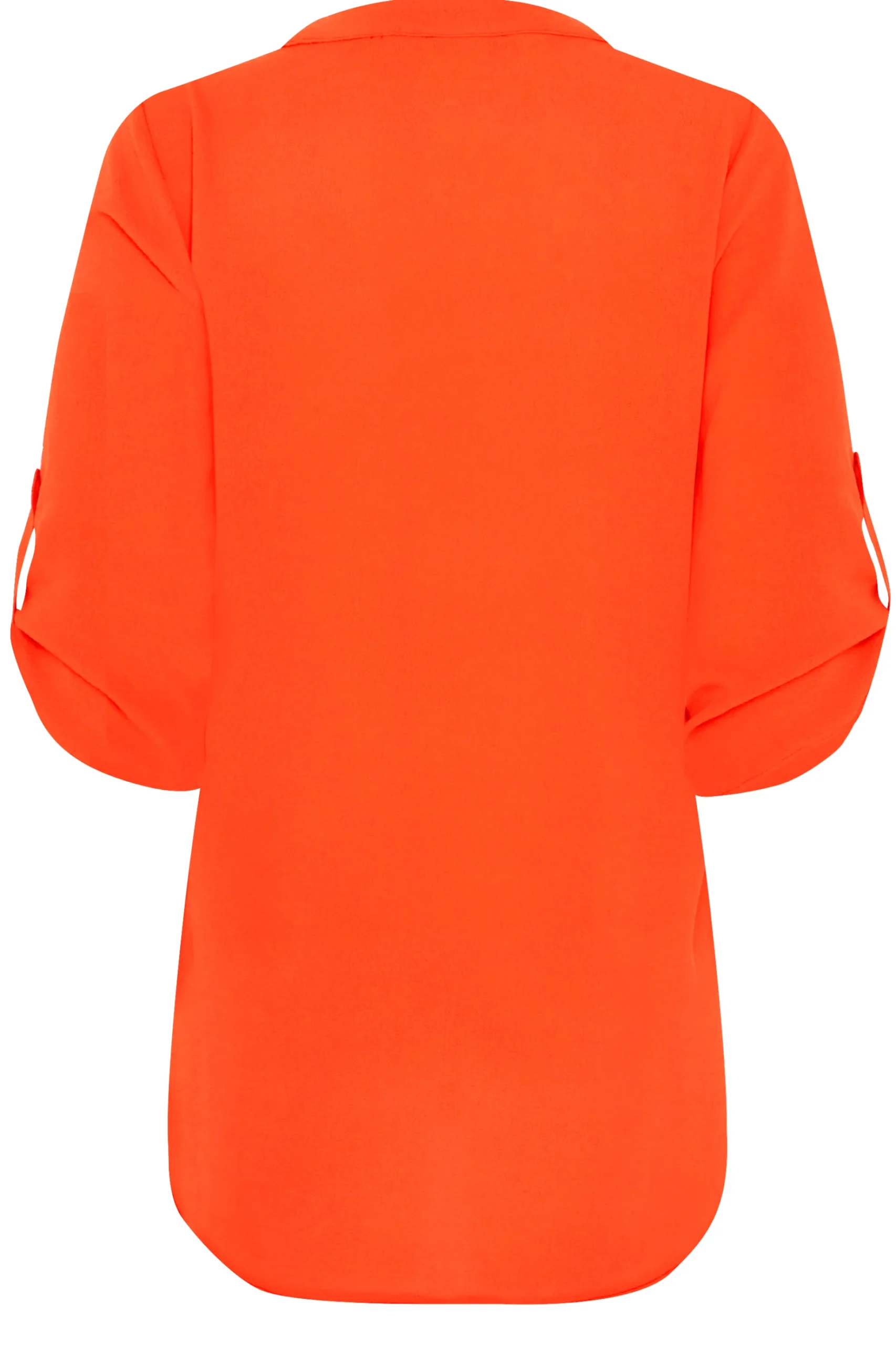M&Co Womens M&Co Bright Orange Statement Button Tab Sleeve Shirt