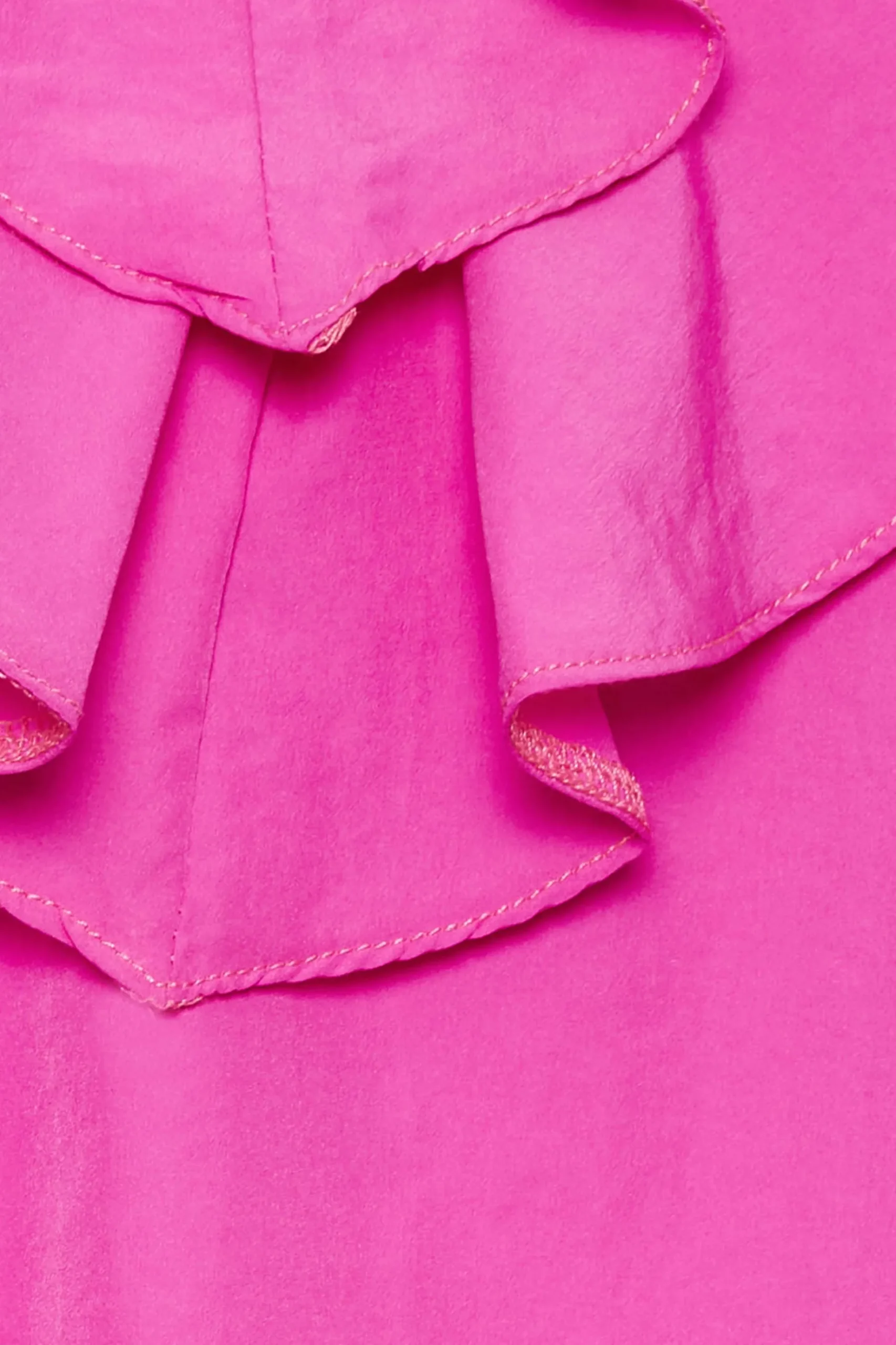 M&Co Womens M&Co Bright Pink Frill Front Blouse