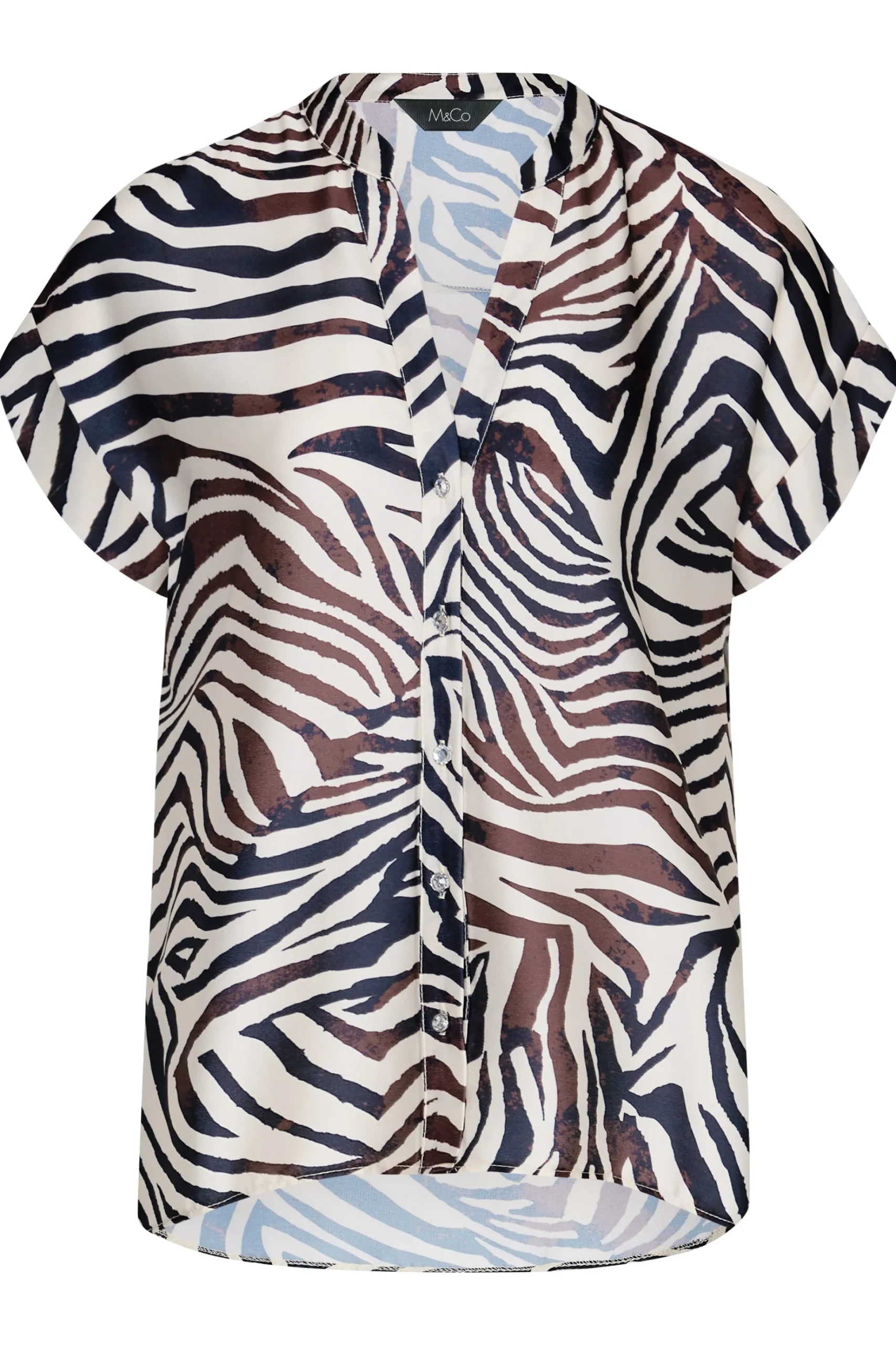 M&Co Womens M&Co Brown Animal Print Shirt
