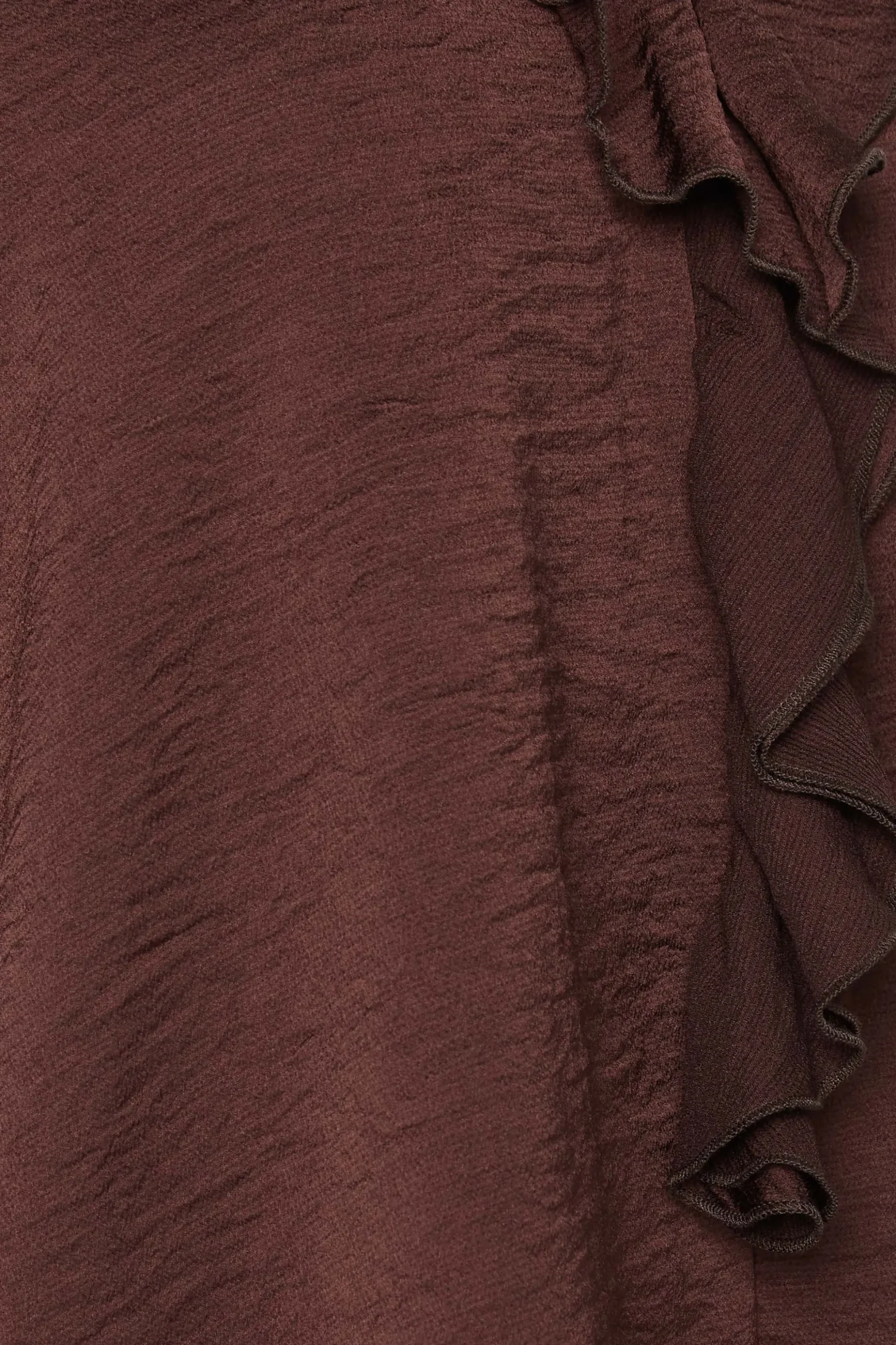M&Co Womens M&Co Brown Frill Satin Blouse