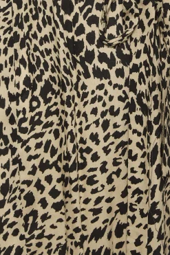 M&Co Womens M&Co Brown Leopard Print Midaxi Shirt Dress