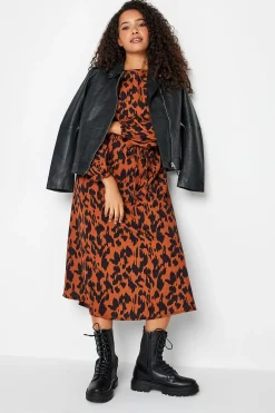 M&Co Womens M&Co Brown Leopard Print Smock Dress