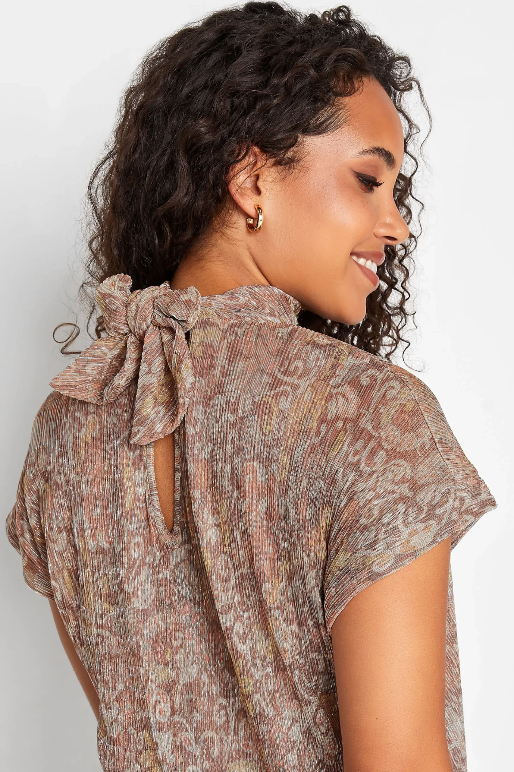 M&Co Womens M&Co Brown Paisley Print Glitter Blouse