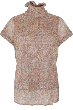 M&Co Womens M&Co Brown Paisley Print Glitter Blouse