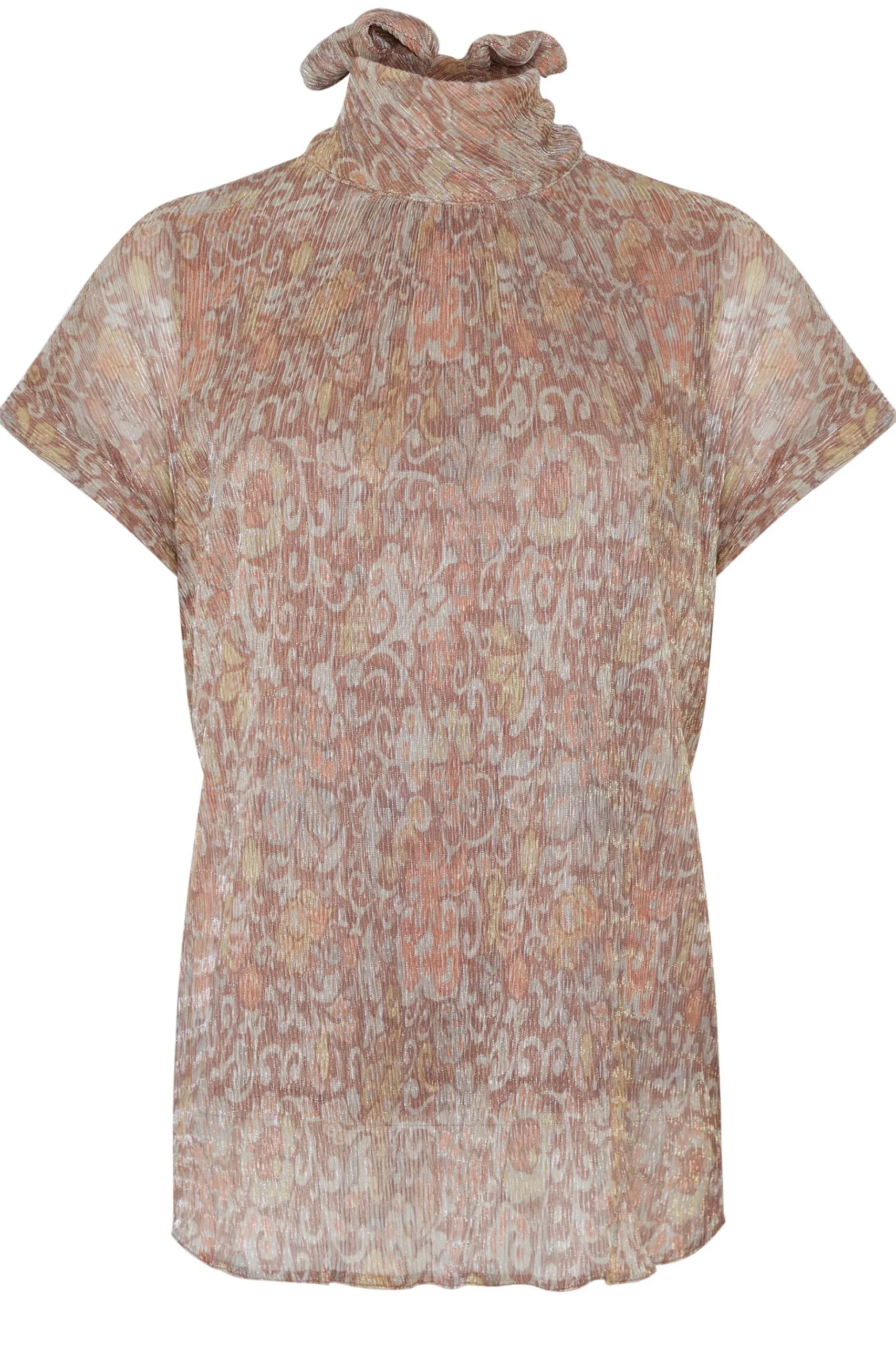 M&Co Womens M&Co Brown Paisley Print Glitter Blouse