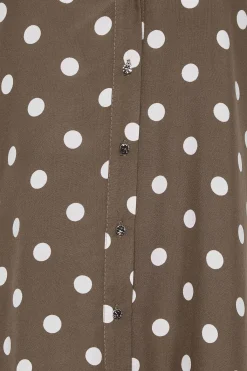 M&Co Womens M&Co Brown Polka Dot Blouse