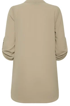 M&Co Womens M&Co Brown Statement Button Tab Sleeve Shirt