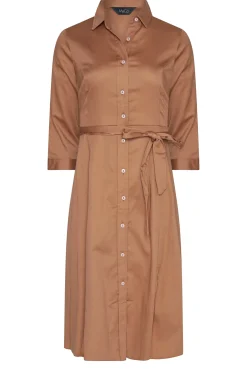 M&Co Womens M&Co Brown Tie Waist Shirt Dress