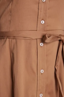 M&Co Womens M&Co Brown Tie Waist Shirt Dress