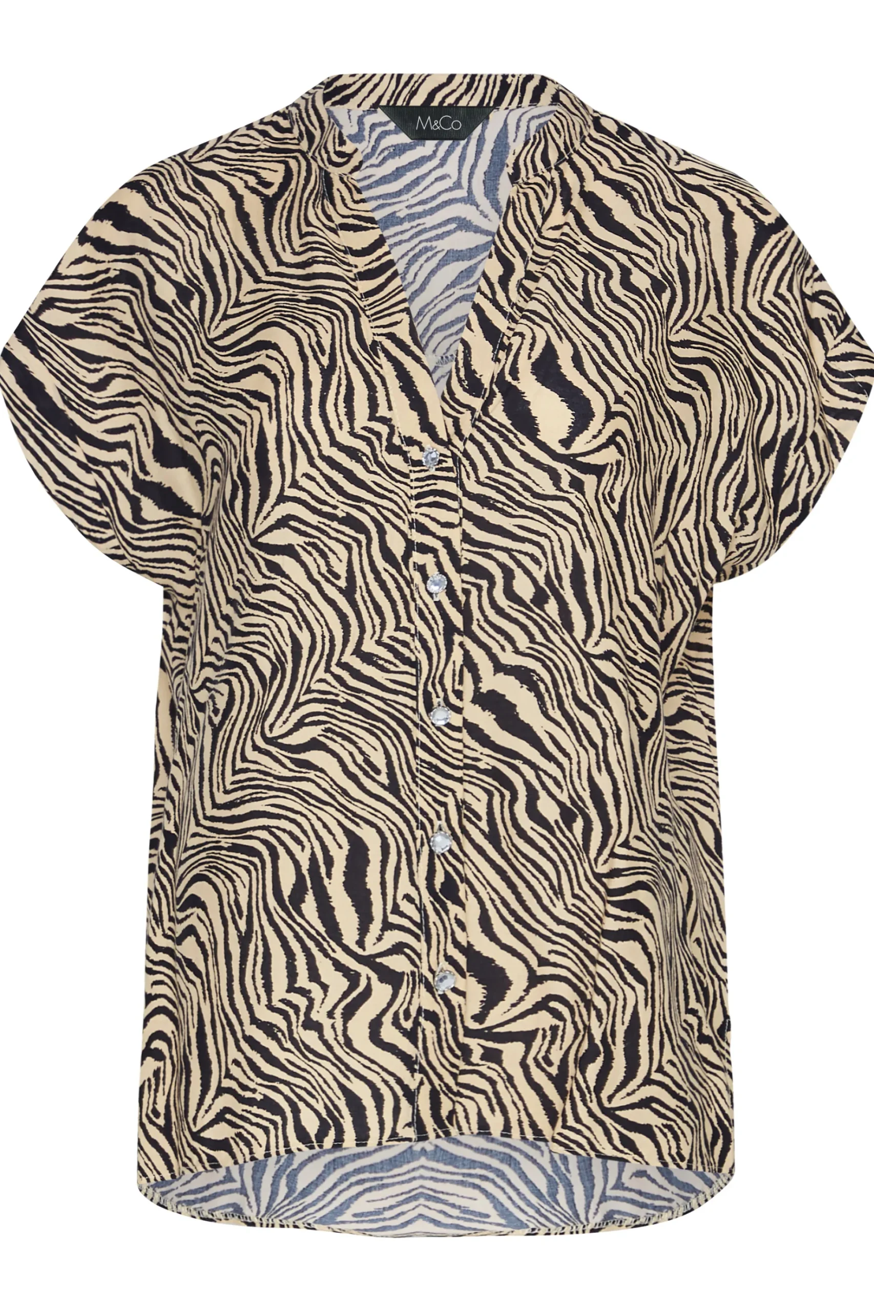 M&Co Womens M&Co Brown Zebra Print Shirt