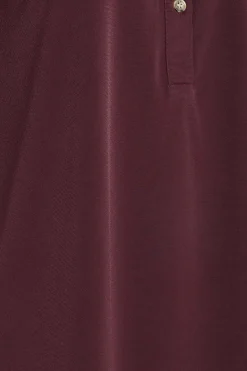 M&Co Womens M&Co Burgundy Red Half Placket Blouse
