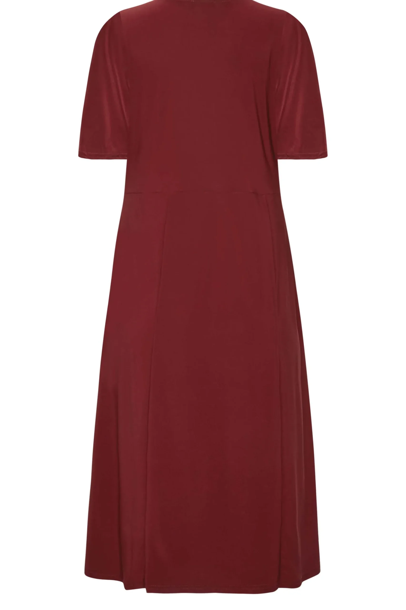 M&Co Womens M&Co Burgundy Red Angel Sleeve Split Hem Midi Dress