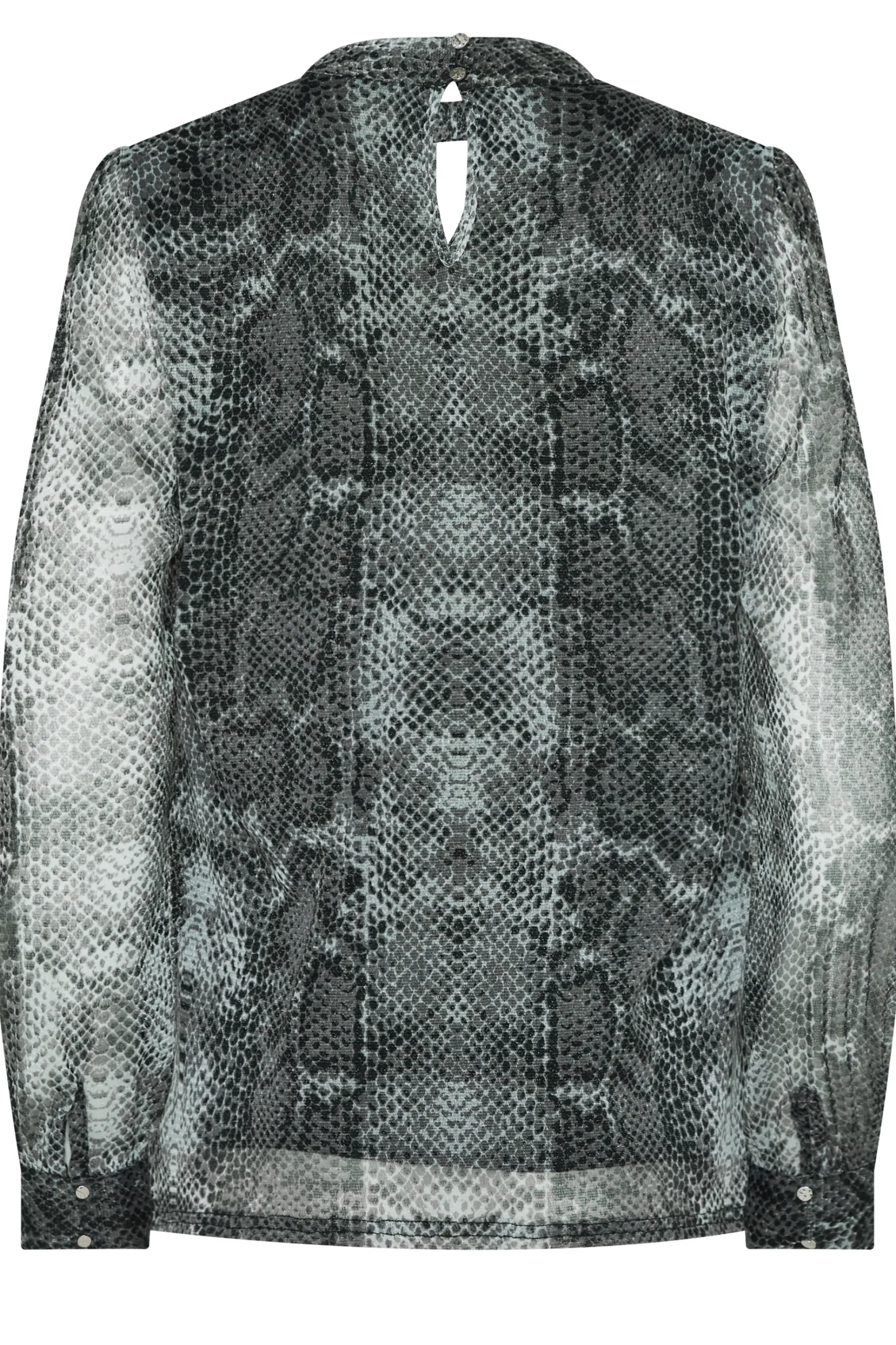 M&Co Womens M&Co Charcoal Grey Snake Print Keyhole Blouse