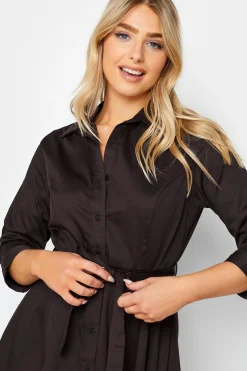 M&Co Womens M&Co Chocolate Brown Tie Waist Shirt Dress