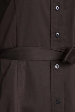 M&Co Womens M&Co Chocolate Brown Tie Waist Shirt Dress