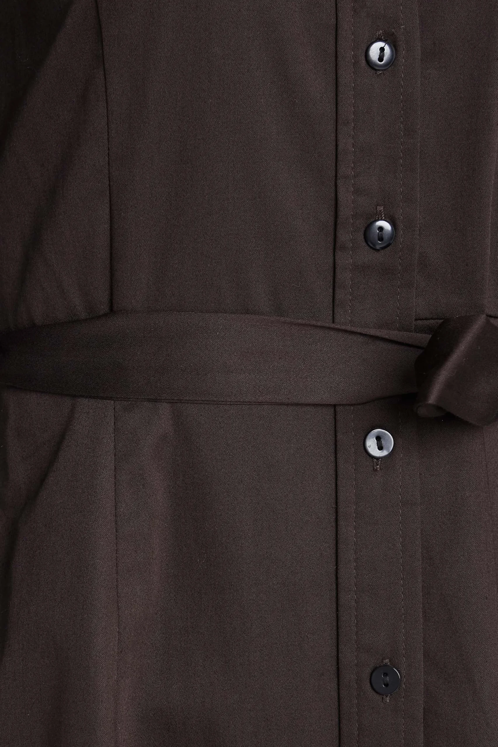 M&Co Womens M&Co Chocolate Brown Tie Waist Shirt Dress