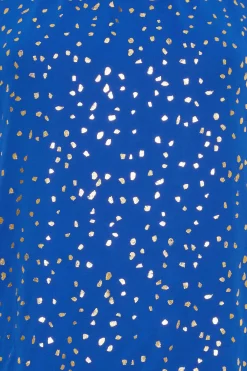 M&Co Womens M&Co Cobalt Blue Spot Print Blouse