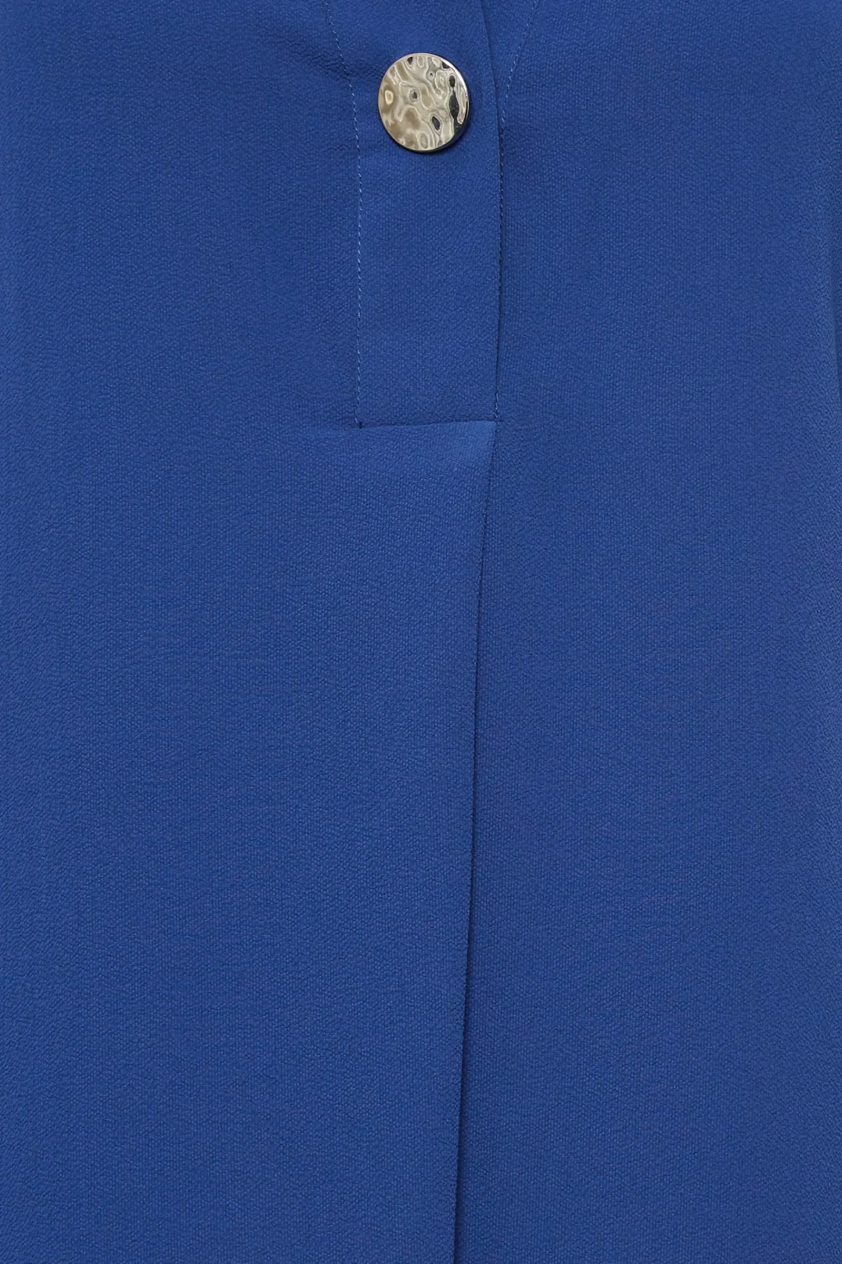 M&Co Womens M&Co Cobalt Blue Long Sleeve Button Blouse