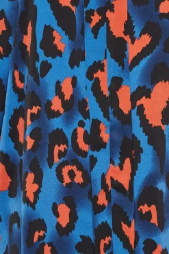 M&Co Womens M&Co Cobalt Blue Leopard Print Blouse