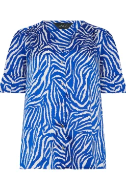 M&Co Womens M&Co Cobalt Blue Zebra Print Shirt