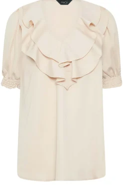 M&Co Womens M&Co Cream Frill Front Blouse