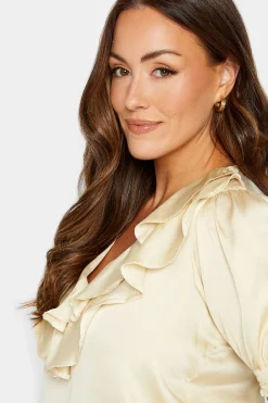 M&Co Womens M&Co Cream Frill Satin Blouse