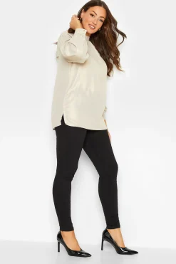 M&Co Womens M&Co Cream Keyhole Back High Neck Blouse