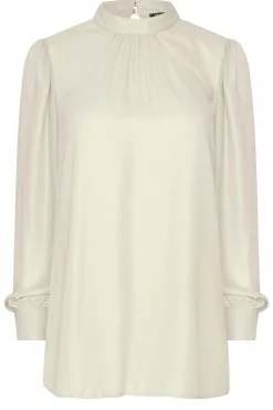 M&Co Womens M&Co Cream Keyhole Back High Neck Blouse