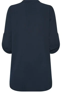 M&Co Womens M&Co Dark Blue Statement Button Blouse