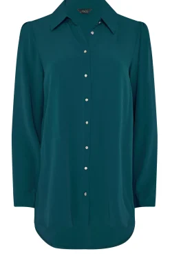 M&Co Womens M&Co Dark Blue Button Down Tunic Shirt
