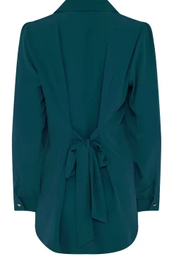M&Co Womens M&Co Dark Blue Button Down Tunic Shirt