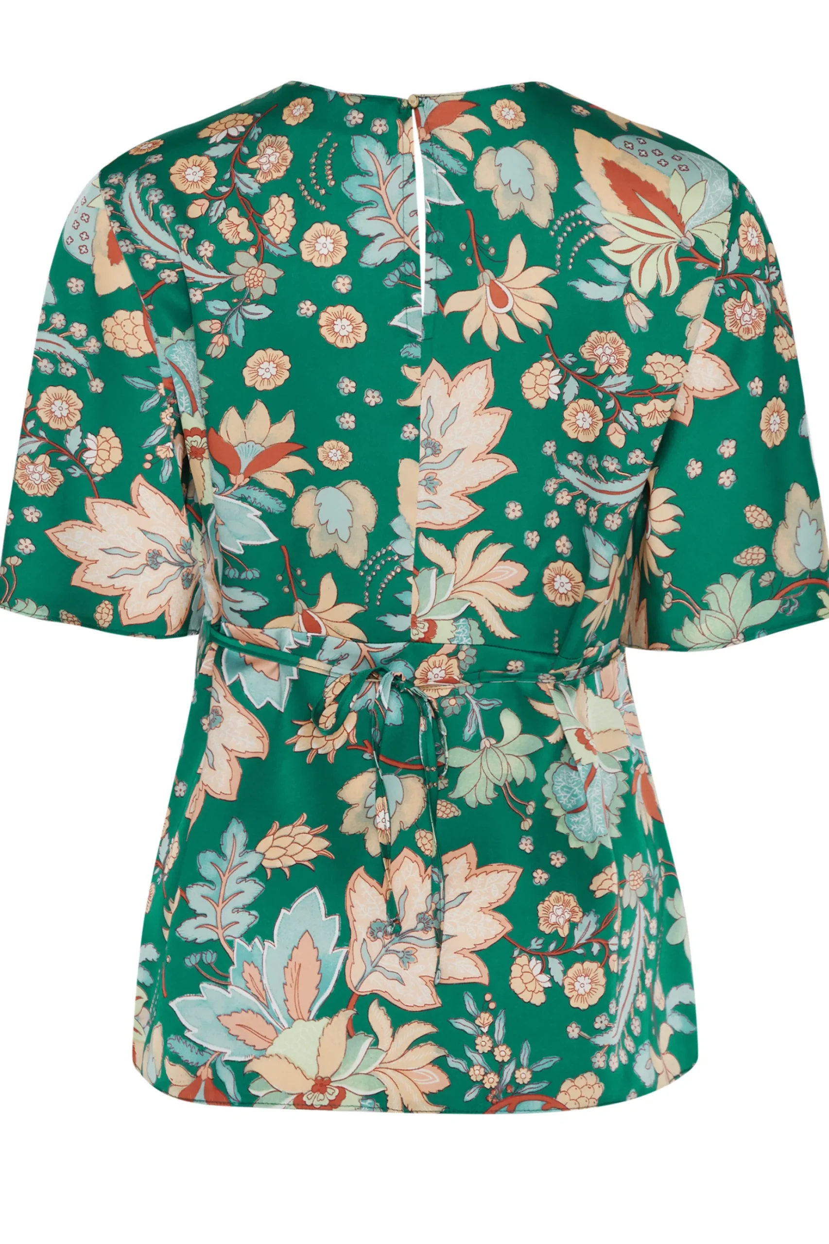 M&Co Womens M&Co Dark Green Floral Tie Back Blouse