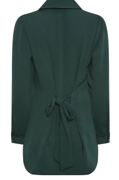 M&Co Womens M&Co Dark Green Tie Back Tunic Shirt