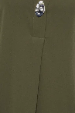 M&Co Womens M&Co Dark Green Statement Button Tab Sleeve Shirt