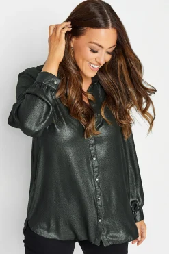 M&Co Womens M&Co Dark Grey Metallic Shirt